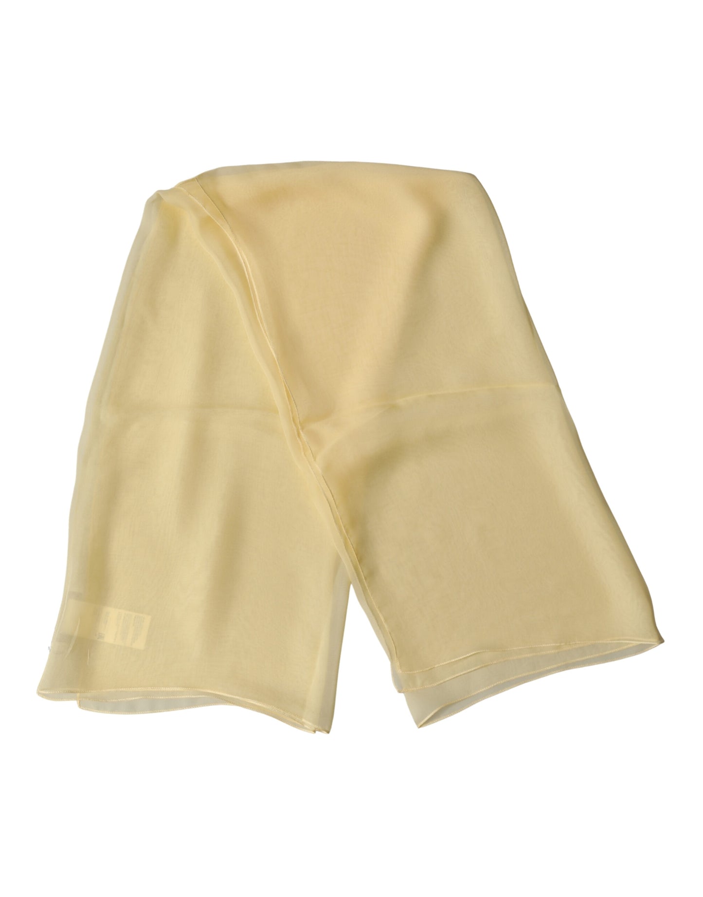 Dolce & Gabbana Hellgelber Seiden-Wickelschal Foulard 100cm x 99cm Schal