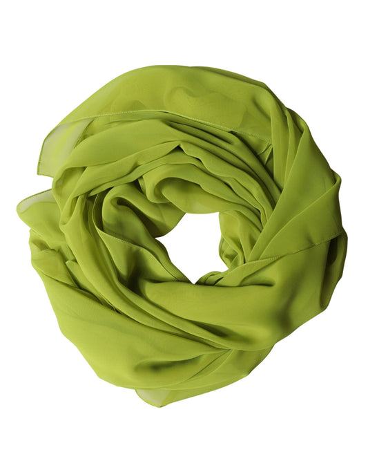 Dolce & Gabbana Gelbgrüner Wickelschal Foulard 131cm x 99,5cm Schal