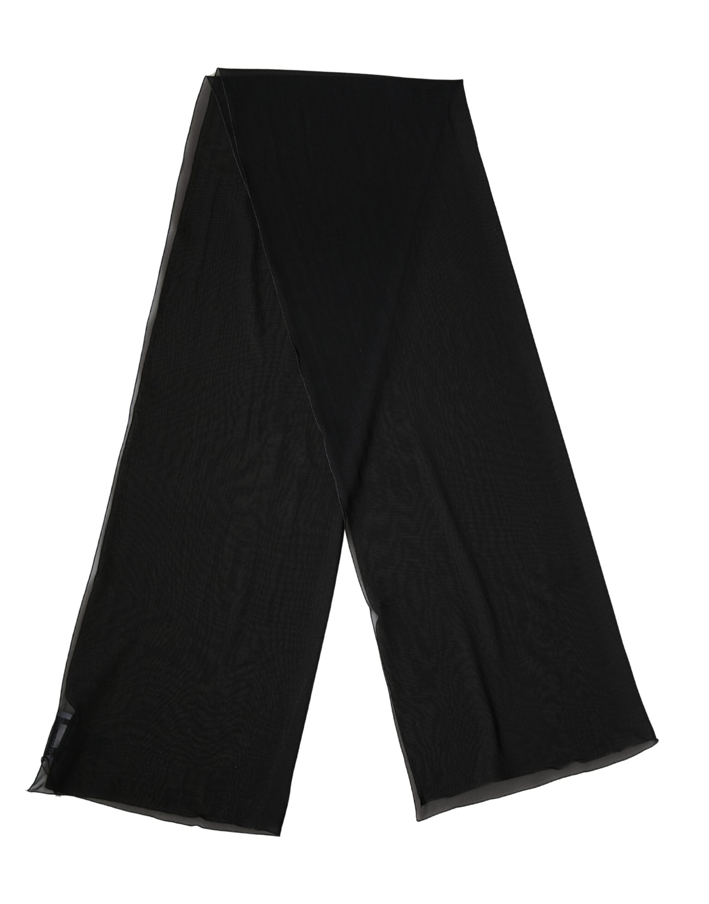 Dolce & Gabbana Schwarzer Seiden-Schal Stola 200cm x 64cm