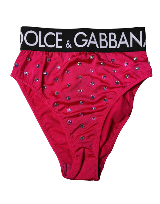 Dolce & Gabbana Pinke High-Waist Slips mit Logo-Bund