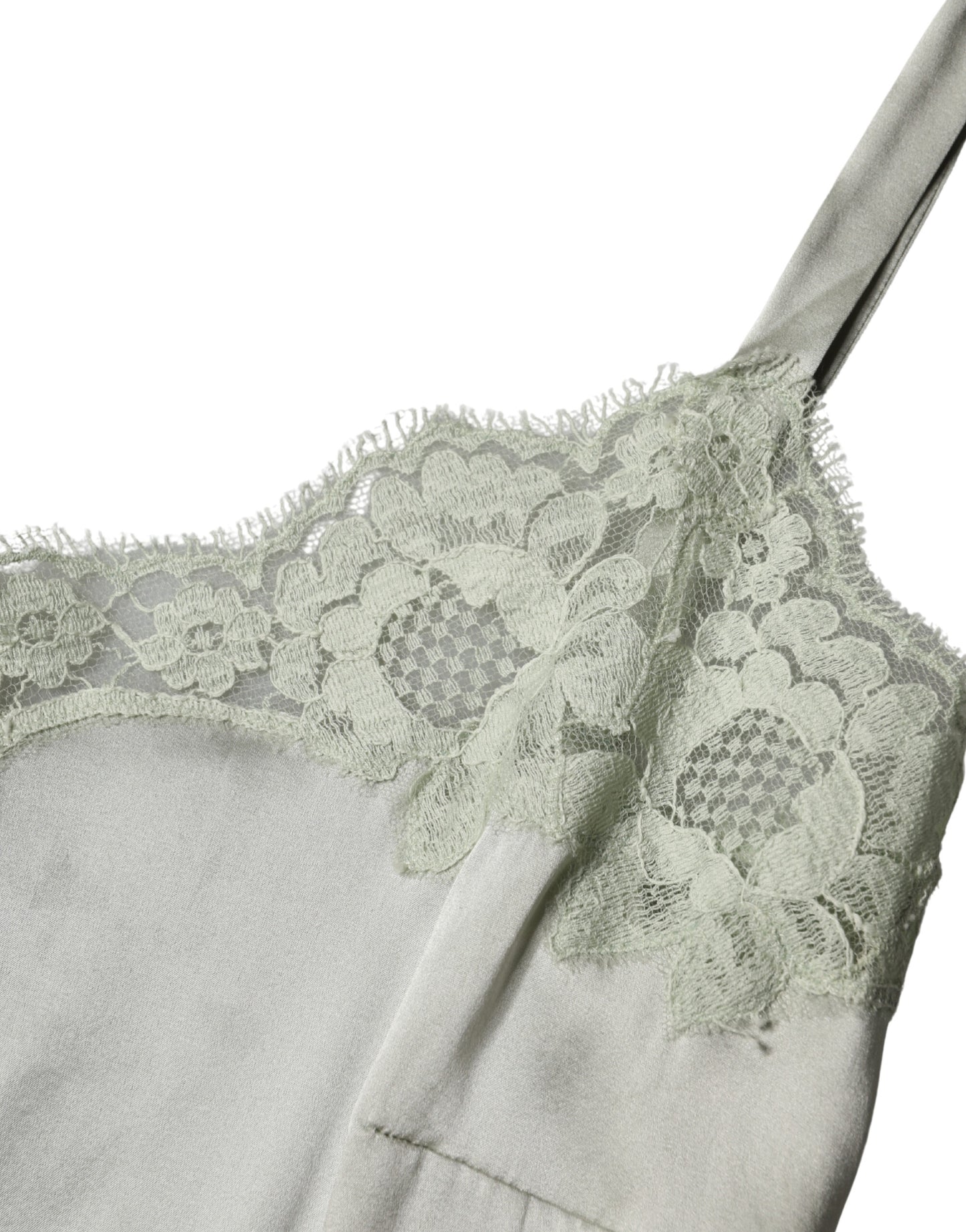Dolce & Gabbana Hellgrünes Lingerie-Top aus floraler Spitze