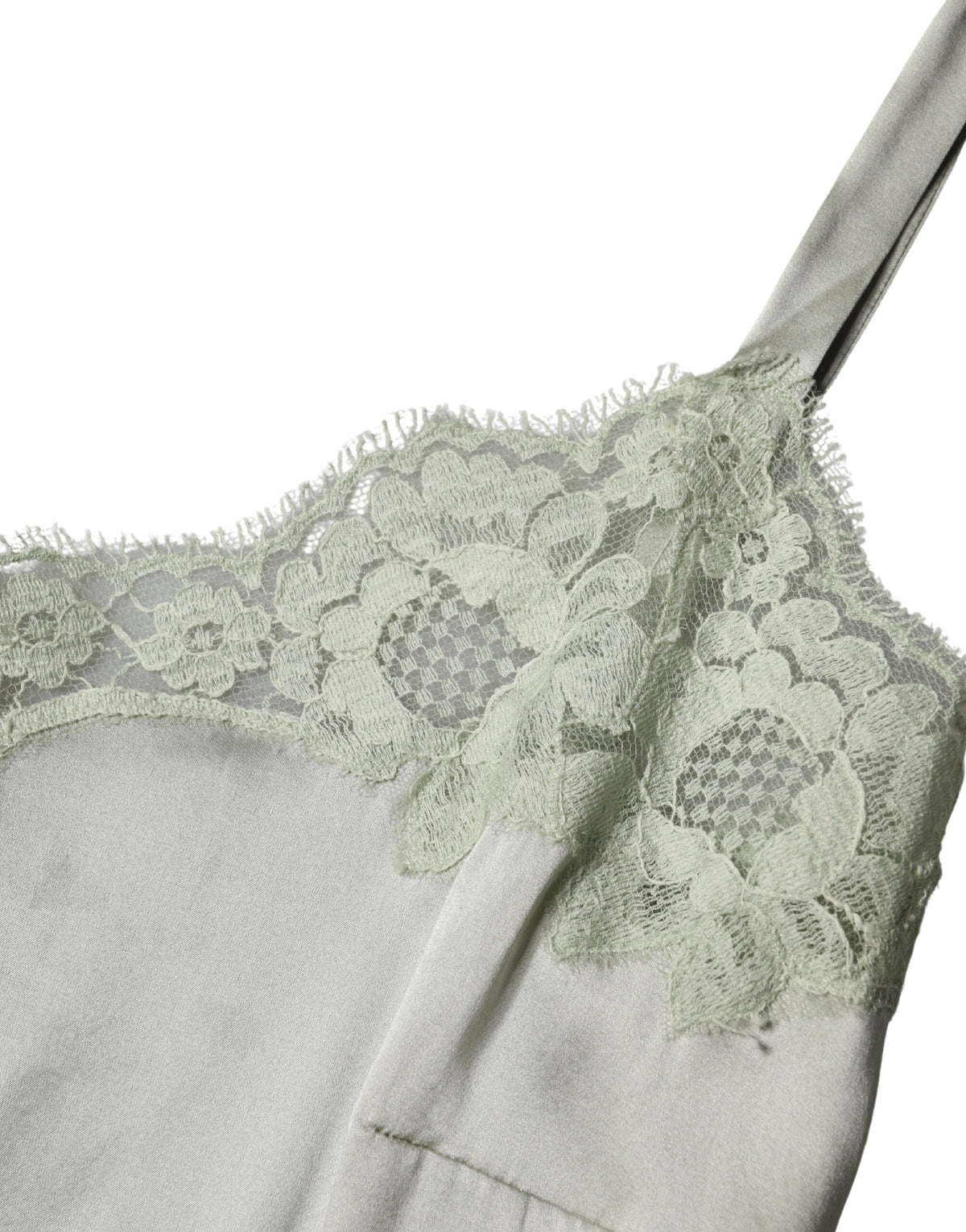 Dolce & Gabbana Green Floral Lace Silk Cotton Polyamide Top