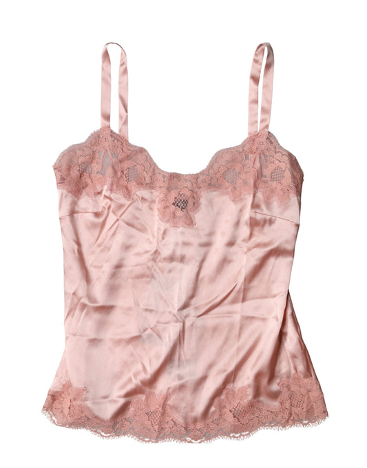Dolce & Gabbana Zartrosa Spitzen-Dessous-Top