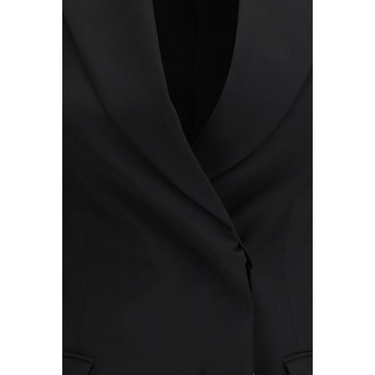 Max Mara Schwarzer Blazer aus Fleece-Wolle