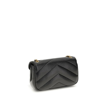 Saint Laurent Schwarze Lammleder Schultertasche Ovis Aries Aries