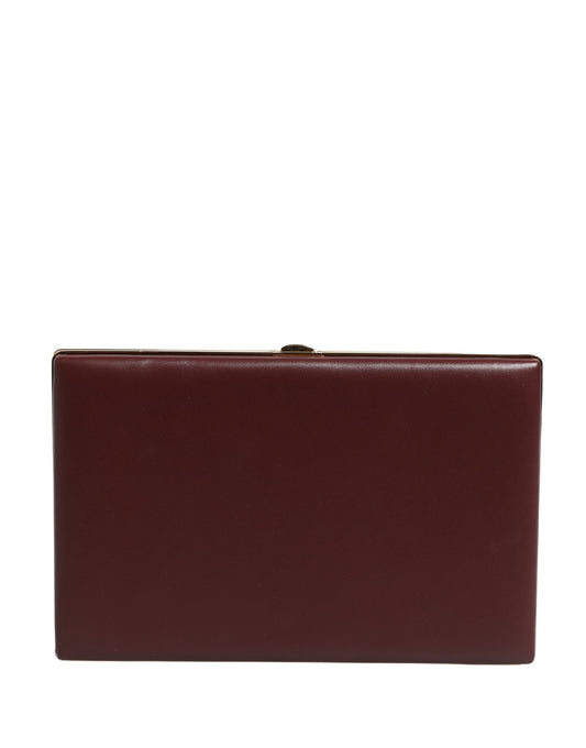 Dolce & Gabbana Braune Mini-Clutch aus Kalbsleder