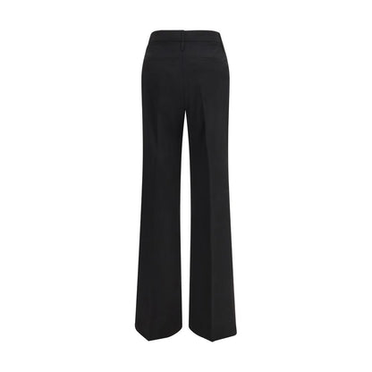 Max Mara Schwarze Hose aus Fleece-Wolle mit ausgestelltem Bein
