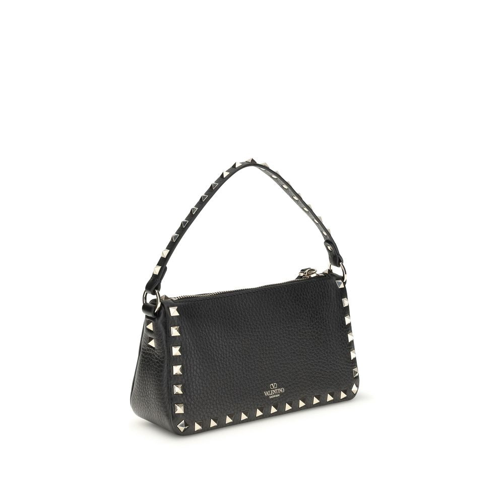 Valentino Garavani Schwarze Bos Taurus Kalbsleder Schultertasche