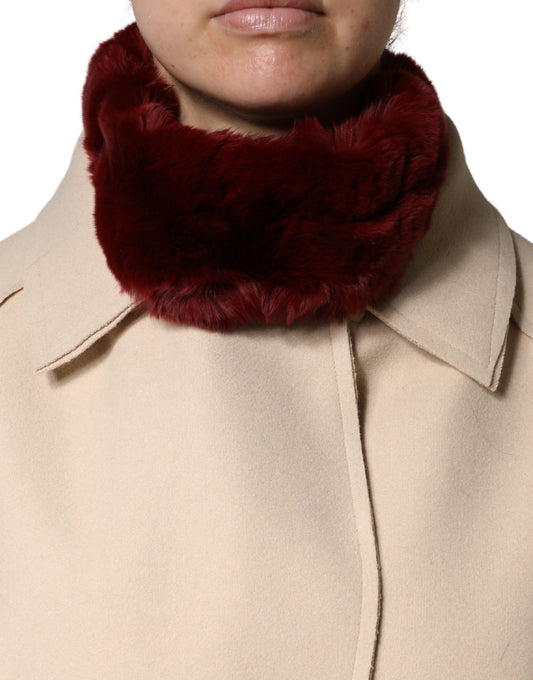Dolce & Gabbana Roter Lammfell-Nackenwärmer