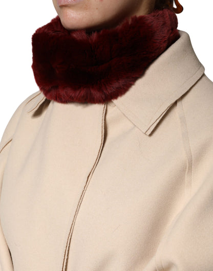 Dolce & Gabbana Roter Lammfell-Nackenwärmer