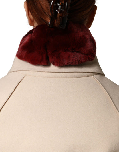 Dolce & Gabbana Roter Lammfell-Nackenwärmer