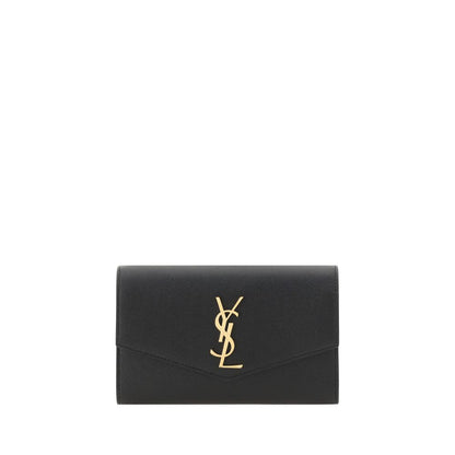 Saint Laurent Schwarze Bos Taurus Kalbsleder Clutch