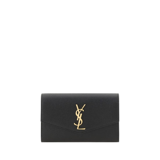 Saint Laurent Schwarze Bos Taurus Kalbsleder Clutch