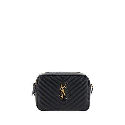 Saint Laurent Schwarze Bos Taurus Kalbsleder Schultertasche