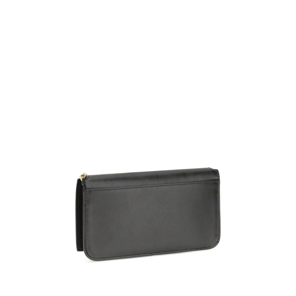Saint Laurent Schwarze Bos Taurus Kalbsleder Schultertasche