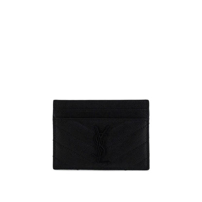 Saint Laurent Schwarzes Kalbsleder Bos Taurus Portemonnaie