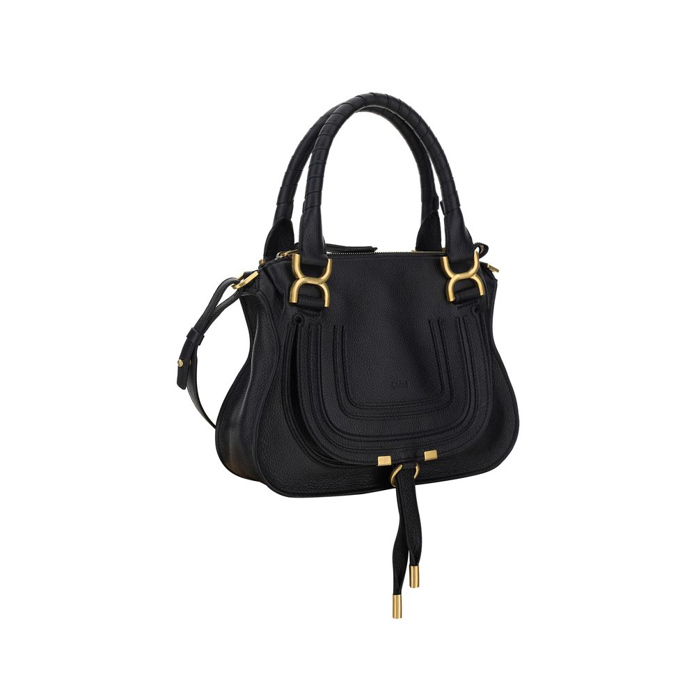 Chloé Schwarze Bos Taurus Kalbsleder Schultertasche
