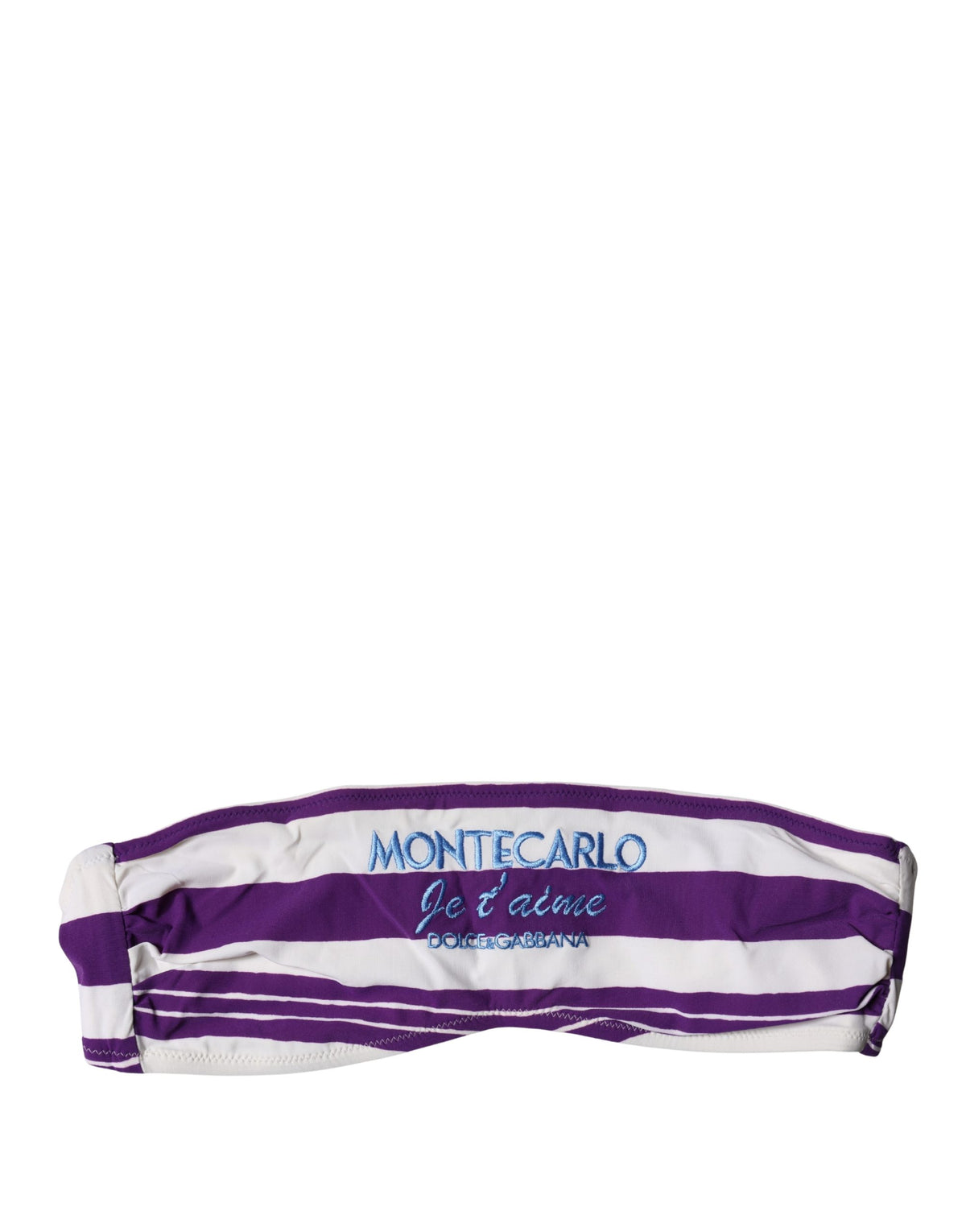 Dolce & Gabbana Weiß-violettes Bandeau-Bikinioberteil