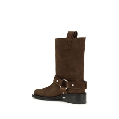 Ganni Braune Kalbsleder Bos Taurus Schnürstiefel