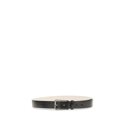 Brunello Cucinelli Schwarzer Kalbsleder Bos Taurus Regular Gürtel