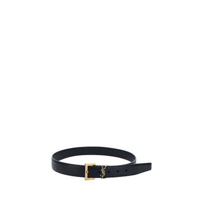 Saint Laurent Schwarzer Kalbsleder Bos Taurus Regular Gürtel