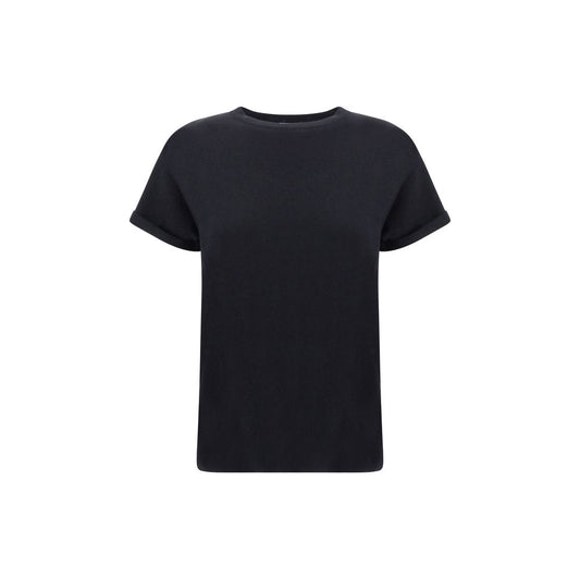 Brunello Cucinelli Schwarzes T-Shirt aus Nylon
