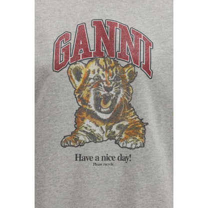 Ganni Grauer Baumwollpullover