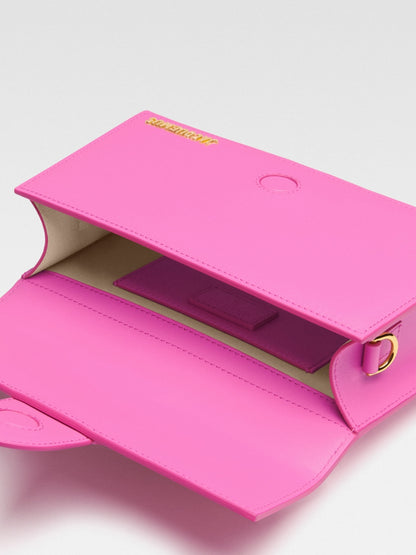 Jacquemus Neon Pink Leather Le Grand Bambino Handtasche