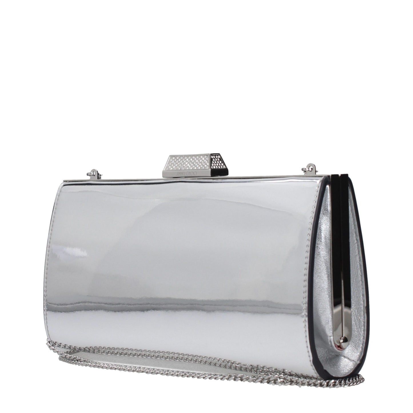 Jimmy Choo Graue Leder-Clutch
