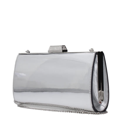 Jimmy Choo Graue Leder-Clutch