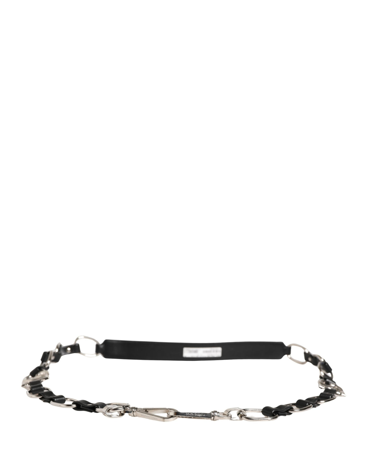 Dolce & Gabbana Black Chain-Detail Leather Brass Bag Strap