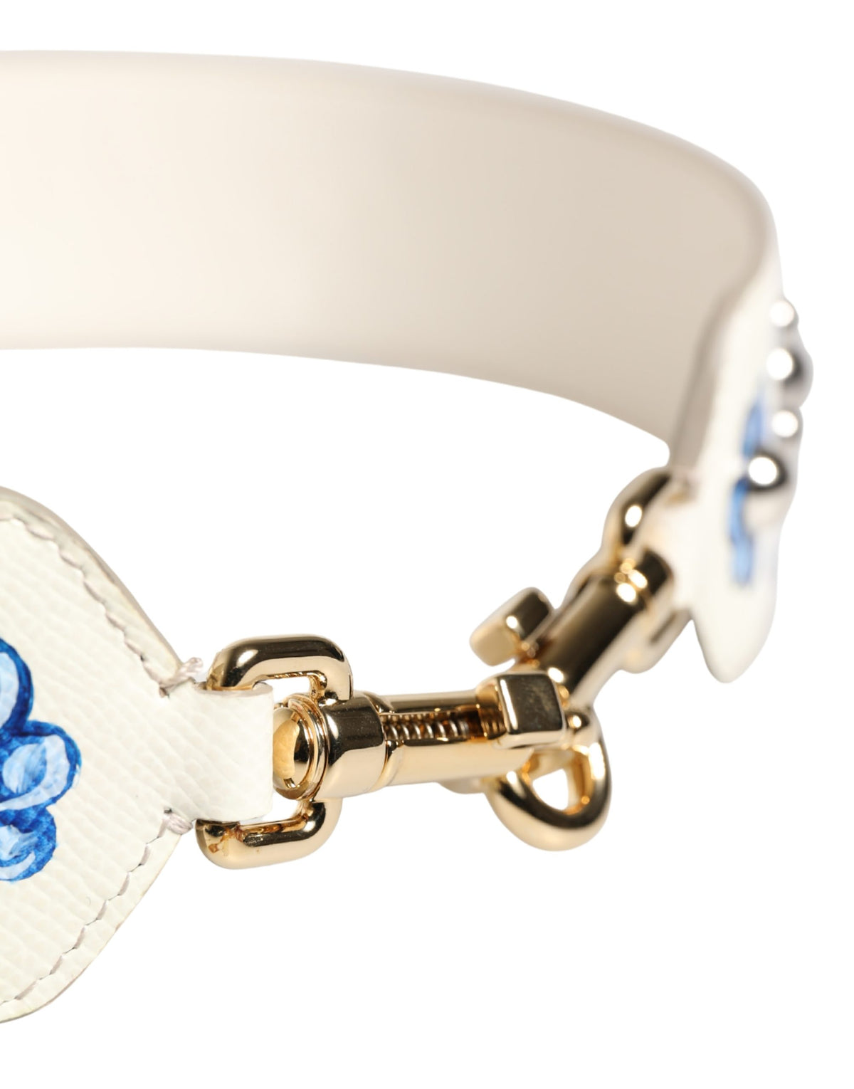 Dolce & Gabbana White Leather Bag Strap
