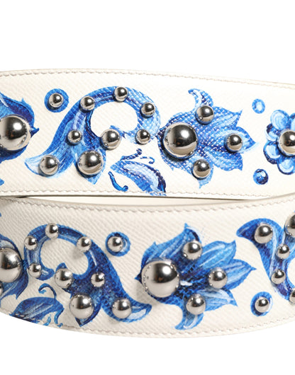 Dolce & Gabbana White Leather Bag Strap