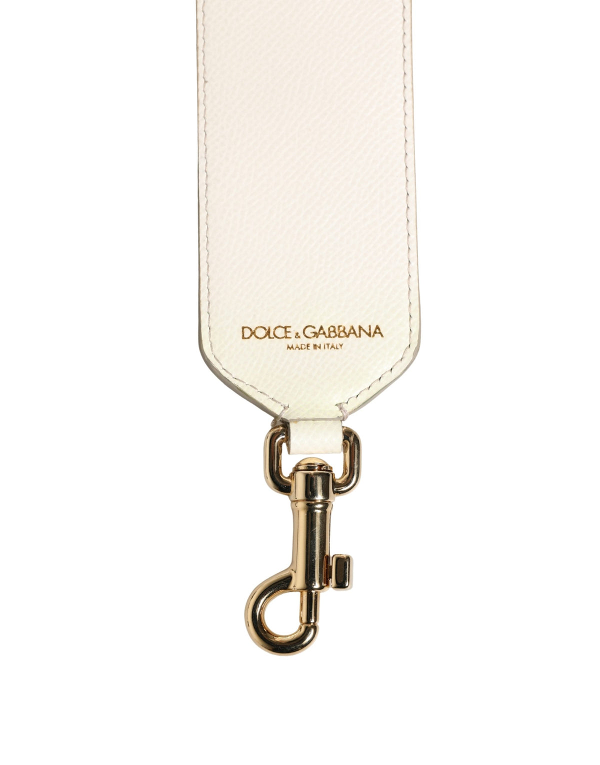 Dolce & Gabbana White Leather Bag Strap