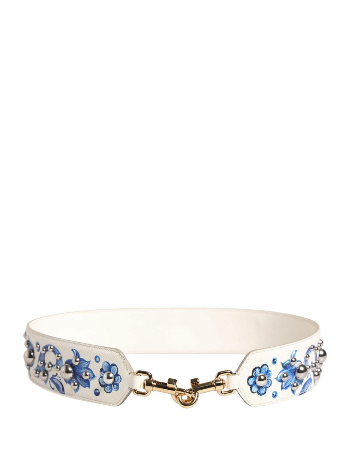 Dolce & Gabbana White Leather Bag Strap