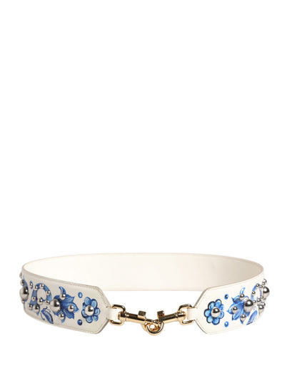 Dolce & Gabbana White Leather Bag Strap