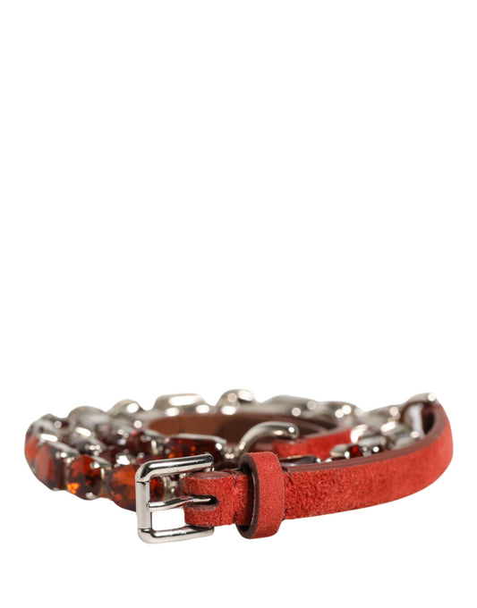 Dolce & Gabbana Roter Taillengürtel mit Kristallbesatz