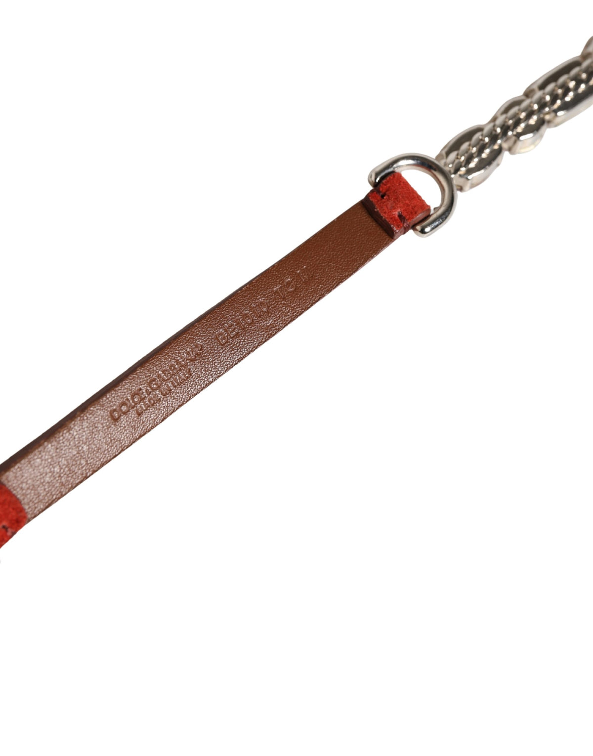 Dolce & Gabbana Cintura con cristalli con catena, colore rosso, in velluto e ottone