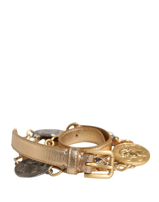 Dolce & Gabbana Goldfarbener Kettengürtel mit Kristallen
