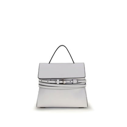 Moschino Weiße Kalbsleder Bos Taurus Handtasche