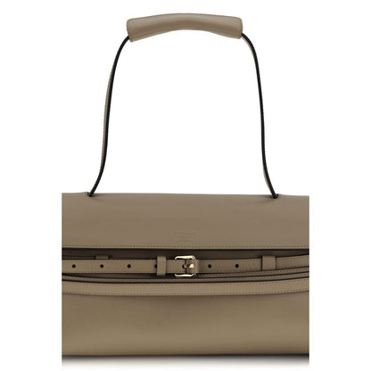 Moschino Beige Kalbsleder Bos Taurus Schultertasche