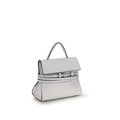 Moschino Weiße Kalbsleder Bos Taurus Handtasche