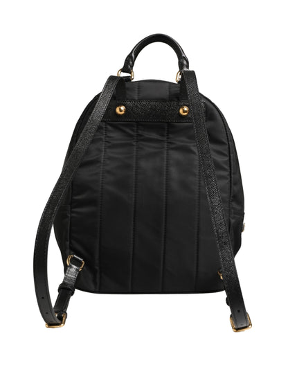 Dolce & Gabbana VULCANO Schwarze Nylon #DGFAMILY Rucksacktasche mit Verzierungen
