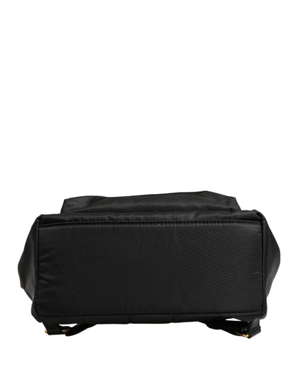 Dolce & Gabbana VULCANO Schwarze Nylon #DGFAMILY Rucksacktasche mit Verzierungen