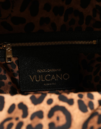 Dolce & Gabbana VULCANO Schwarze Nylon #DGFAMILY Rucksacktasche mit Verzierungen