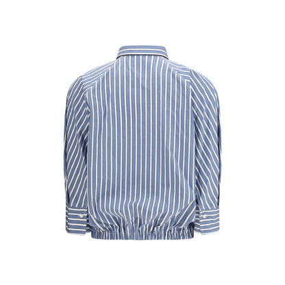Brunello Cucinelli Blaues Baumwollhemd mit Muster