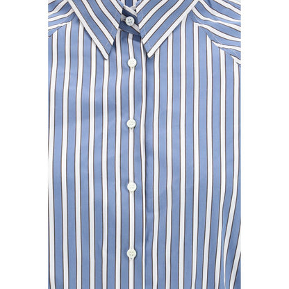 Brunello Cucinelli Blaues Baumwollhemd mit Muster