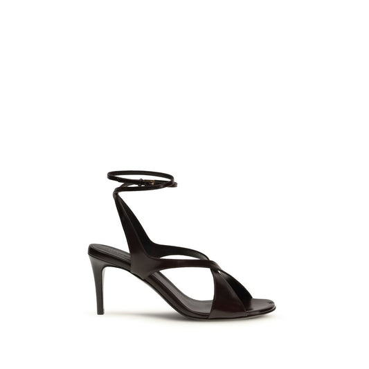 Khaite Schwarze Bos Taurus Kalbsleder Riemchen-Sandalen