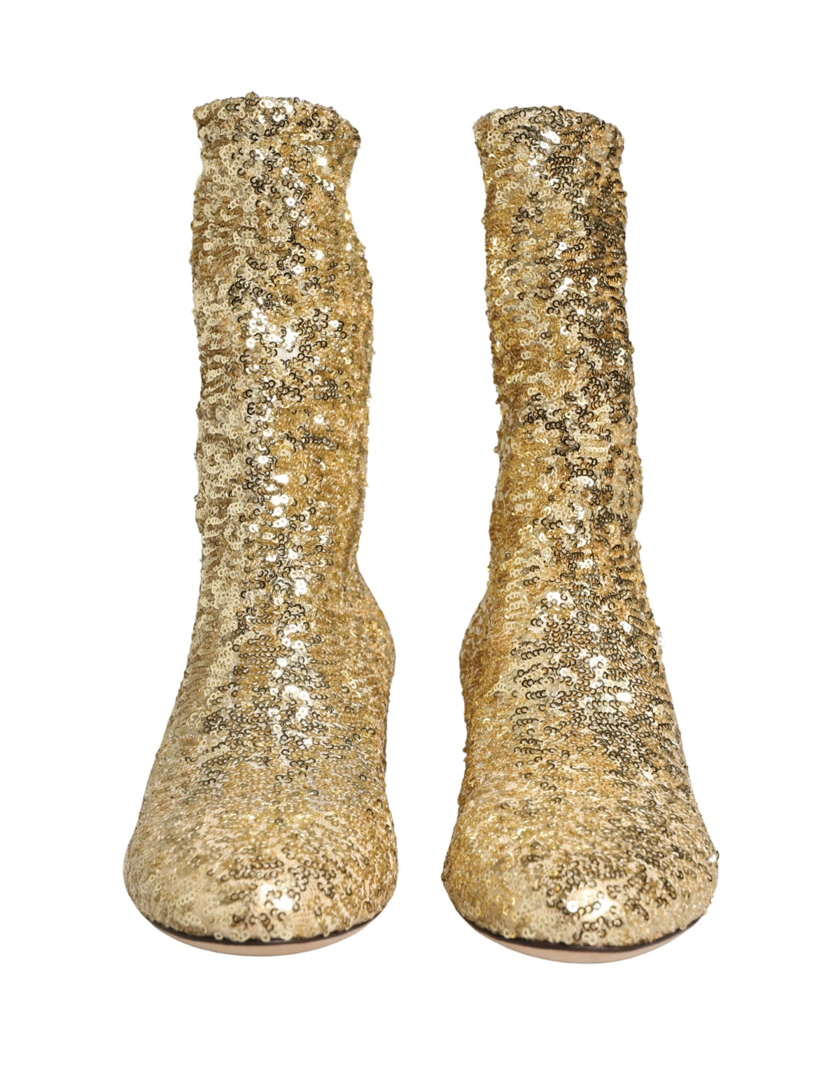 Dolce & Gabbana Goldene Pailletten-Stretch-Boots