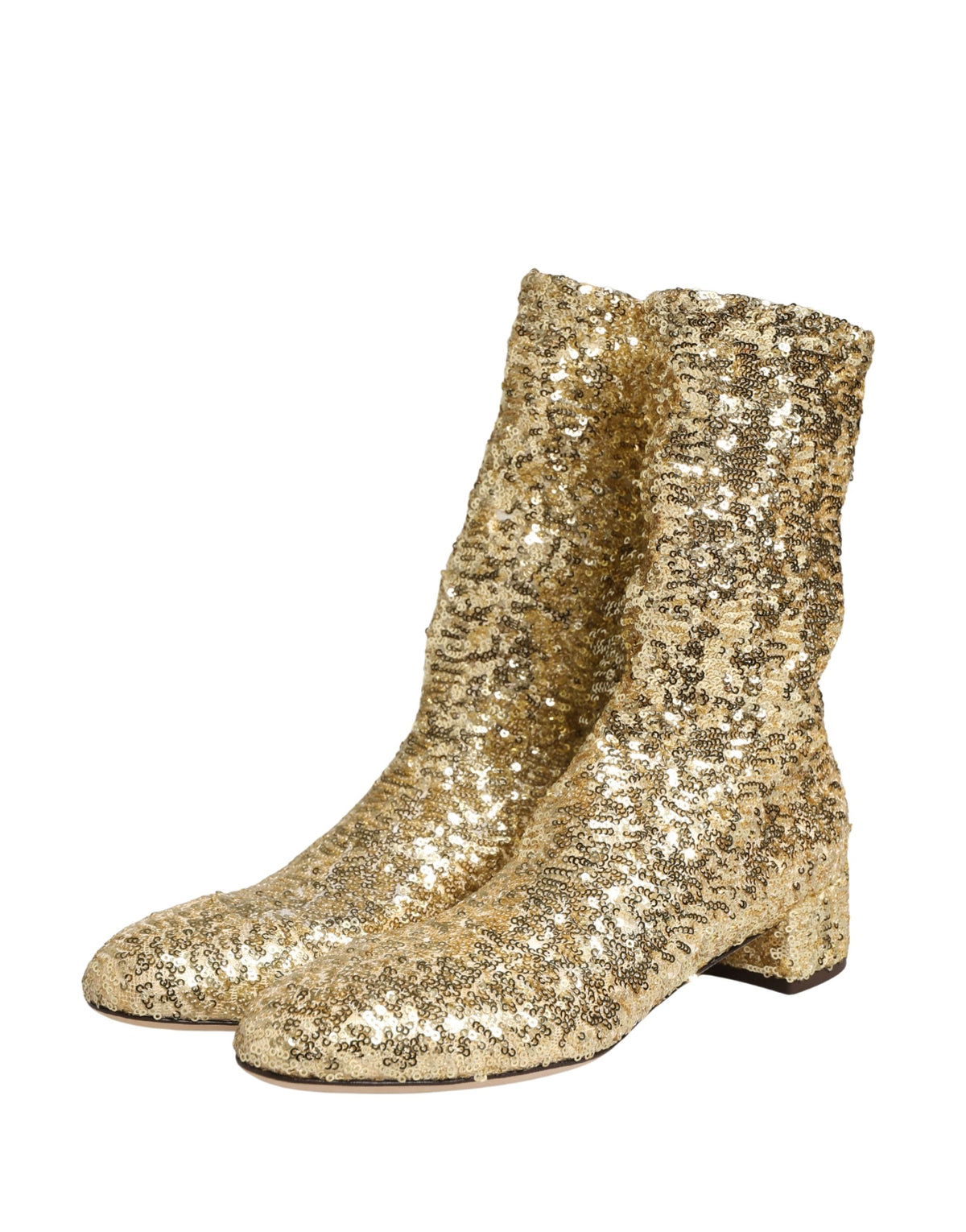 Dolce & Gabbana Goldene Pailletten-Stretch-Boots
